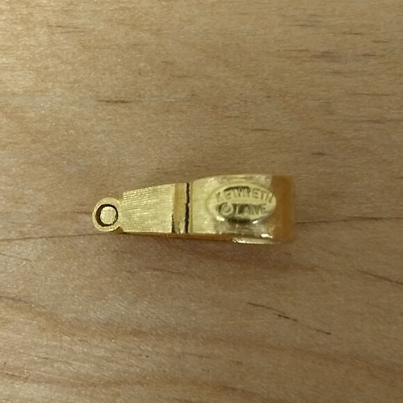 Vintage Kenneth Lane Gold Tone Pendant Marked Minimalist Preppy Chic Classic - Picture 3 of 7